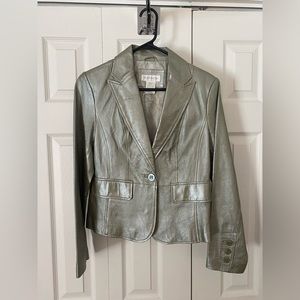 Silver leather worthington jacket